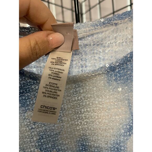 Chico's Floral Knit Top Women's Size 1 - Picture 3 of 4